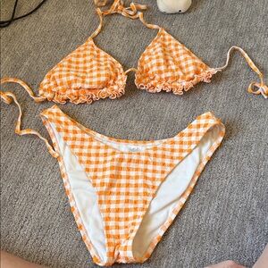 target Orange Gingham Bikini Set